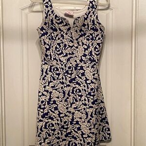 Romeo & Juliet Couture Blue and White Floral Mini Dress